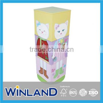 Lovely Cat Rotable Children Storage Cabinet