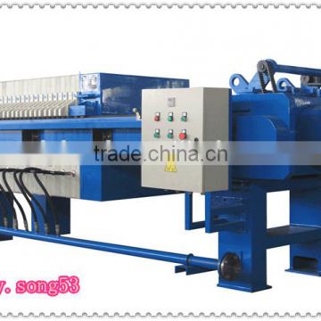 Stainless steel frame and plate filter press for sludge dewatering