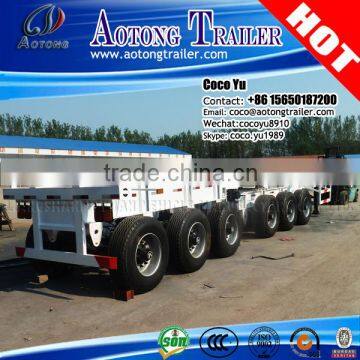 Hot sale 14meters 20ft dolly linked 40ft skeletal ship container loading 3 axles inter link semi trailer