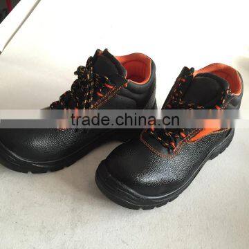 2015 hot selling embossed leather safety shoes, steel toe and steel plate, HW-2051