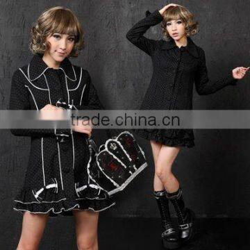 Cotton Black Polka Dot Lace Lolita Blouse