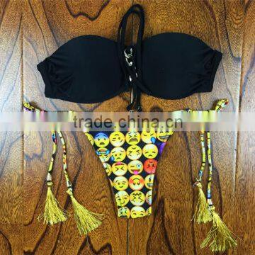 Smiley face Women's Triangle Bikini Swimwear 2016