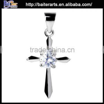 High quality pendant jewelry 925 large sterling silver cross pendant