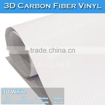 Fast Delivery Air Bubble Free White 3D Carbon Fiber Vinyl Film Car Sticker