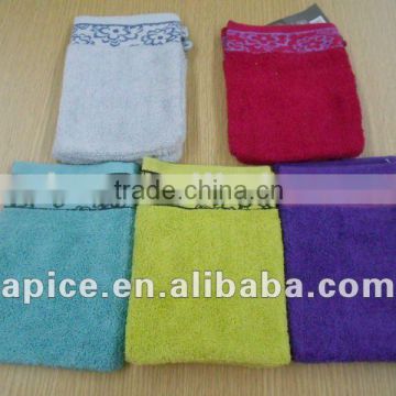 home textile 100%cotton bath glove towel