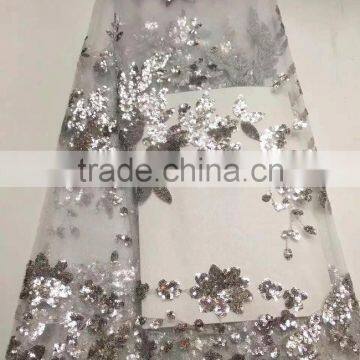 CL60071 New Arriva Fast Delivery Tulle Emboridery Lace With Sequins ,wholesale French Lace Fabric for Ladies photo-3
