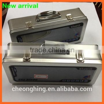 Rectangular tin box with lock