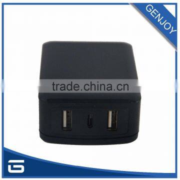 GENJOY High Quality Satety mobile travel charger ( detachable EU AUS US plug )