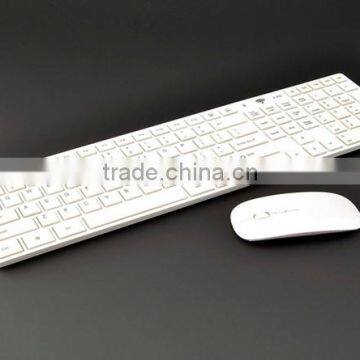 Top sale super slim white wireless keyboard and mouse combos with ergonomic design KM-805