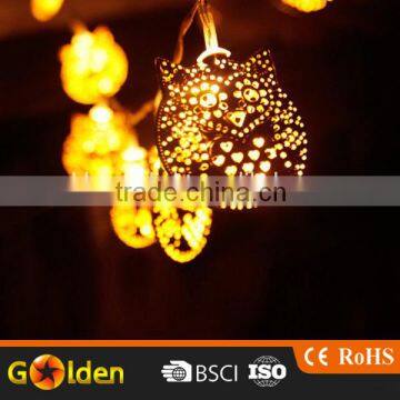 12 Solar Powered Christmas Holiday Led Owl Golden Outdoor String Lighting photo-2