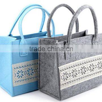 Polyester colorful nonwoven needle punch felt for fashion shopping bag women felt tote handbag