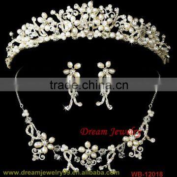 fashion indian pearl necklace set gold jewelry set wedding full rhinestone sets crystal bridal accessories