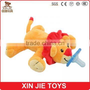 customize baby pacifier hot selling plush lion baby pacifier toy
