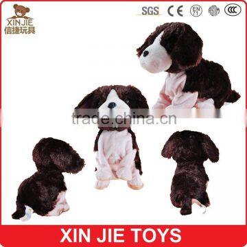 plush brown dog toy with music custom cute soft electronic dog toy plush material dancing dog toy