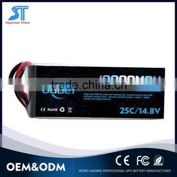 rechargeable li-polymer 14.8v 10000mah lipo battery 4s1p 20C rc helicopter batteries
