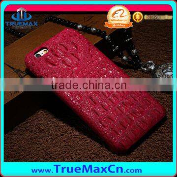 Hot Luxury Crocodile Grain Neck + Cow Leather Case for iPhone 6,New Leather Smart Phone Case with wholesale price