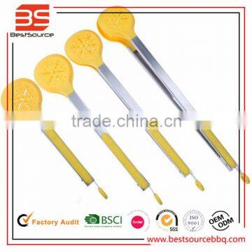 Promotional Storage Easily Food Grade Durable Silicone Coated Locking Serving Tongs