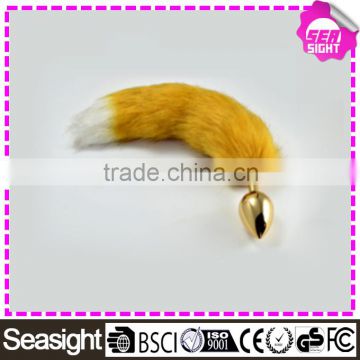 Anal toy sex High quality yellow white tail mini butt plug anal sex toys for men                        
                                                                                Supplier's Choice