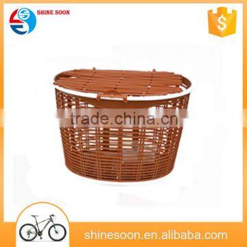 bicycle wholesale accessories plastic durable bike basket brown bicycle basket