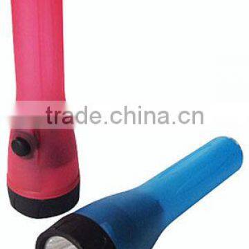 TE025 Emergency rechargeable transparent plastic torch with color flashing body