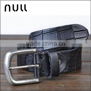 Men's Quality and Handsome Wholesale Leather Blacks Crocodile Leather Belt photo-2