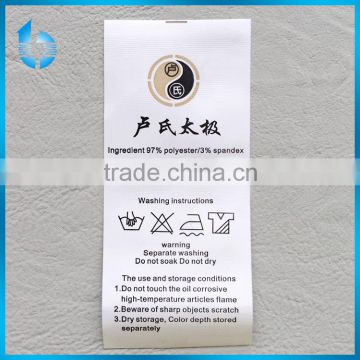 Hangzhou Lambin wholesales garment printed ingredient label washing care tag