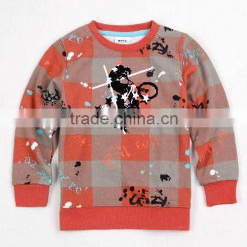 A3579 RED wholesale new baby boy long coat with o-neck cotton boy t shirt applique for nova brand t shirt