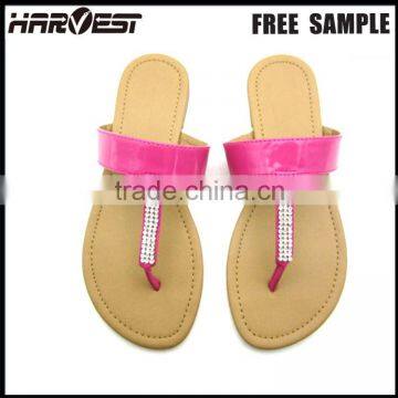 Latest design girl flipper slipper , new style pu lady flat alibaba slipper design