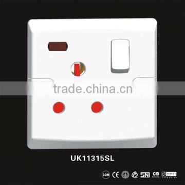 15A Bakelite Wall Switch and Socket With Light photo-2