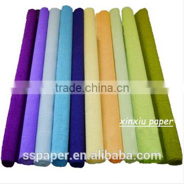 Party Decor 250*50CM Colored Crepe Paper Roll For crafts raw material