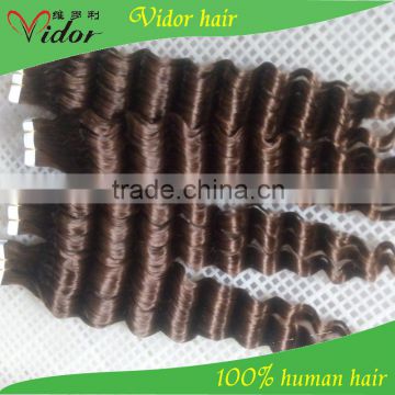 Fashion hair gray tape hair remy blonde remy curly tape hair extension