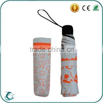 Manual Style 21 Inch Pongee With Black Coated Sunproof Rain Umbrella photo-3