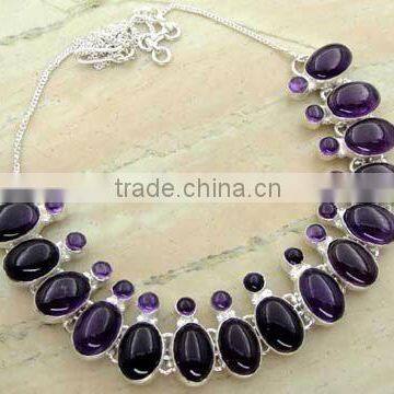 114.00ctw Genuine AMETHYST & .925 Sterling Silver Necklace Jewelry Wholesale