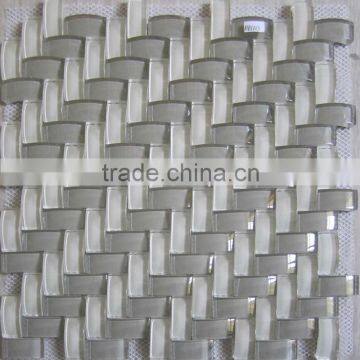 Foshan Mosaic New Design Knitted Arch Crystal Glass Mosaic Tile for Wall Decoration MBG-013