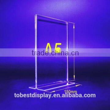 beautiful T shaped clear acrylic a5 menu stand manufacturer