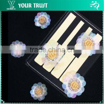 Transparent Flower Beaded Custom Wholesale Sequin Applique Patch