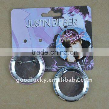 Justin Bieber promotional gift tinplate badges