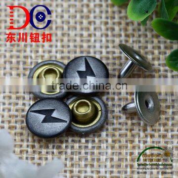 9MM Lightning Logo Metal Jeans Rivet for Leather Jacket Men photo-3