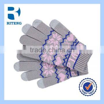 Childrens Girls Boys Leather Wool Touch Screen Glove photo-1