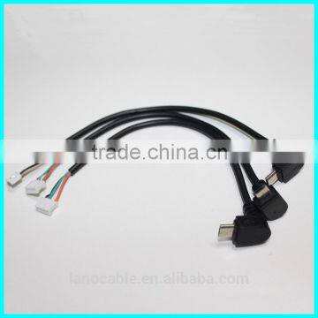 Custom black 90degree 5pin micro to 4pin Molex cable