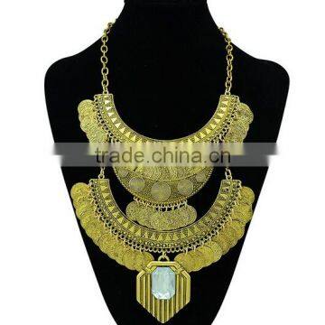 Bohemian Ethnic Style metal chain chunky fashion statement Necklace