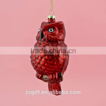 Christmas ornament glass owl for tree decoration