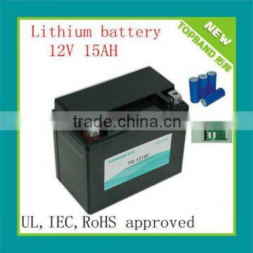 TB-1215F TOPBAND high quality LiFePO4 battery 12v 15ah with PCM protection for energy storage(1500-2000times)