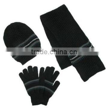 Mens Knit Hat Gloves and Scarf Winter Set photo-3