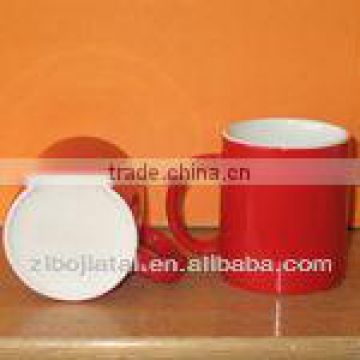 11oz Red Glazed Ceramic Straight Mug