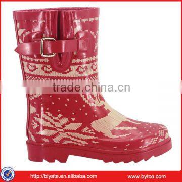 High Quality Knit Buckle Rain Boot