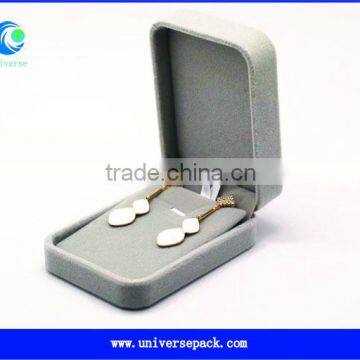 Nice Look Necklace Boxes Gray Packing Jewelry Flocking Box Wholesale Custom