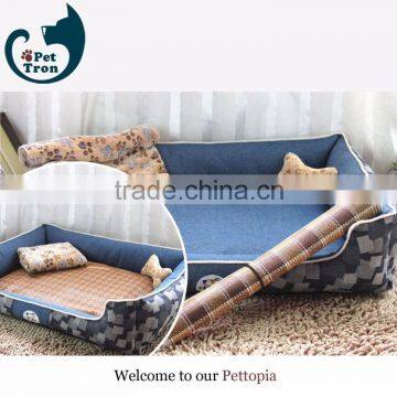 Luxury Pet Bed Unpick and Wash Jacquard Denim photo-5