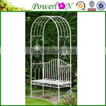 Antique High Quality Metal Garden Arch, Seat of 2-3 Person, Round Top, Perfect for Various Climbing Plant