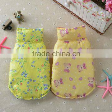 Cute Bear Flower Thermal Winter Tank Cat Dog Pet Wear Pet Apparel